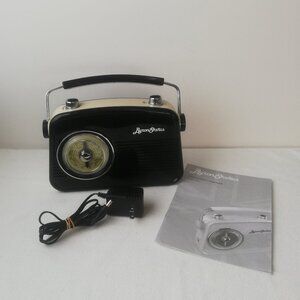 Portable AM/FM Radio Rotary Dial Retro Byron Statics Radio